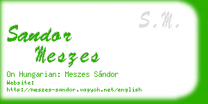 sandor meszes business card