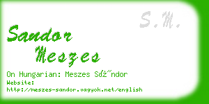 sandor meszes business card